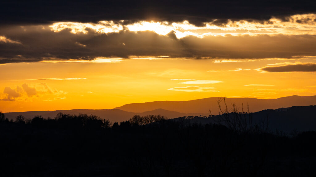 Coucher de soleil en Ardèche