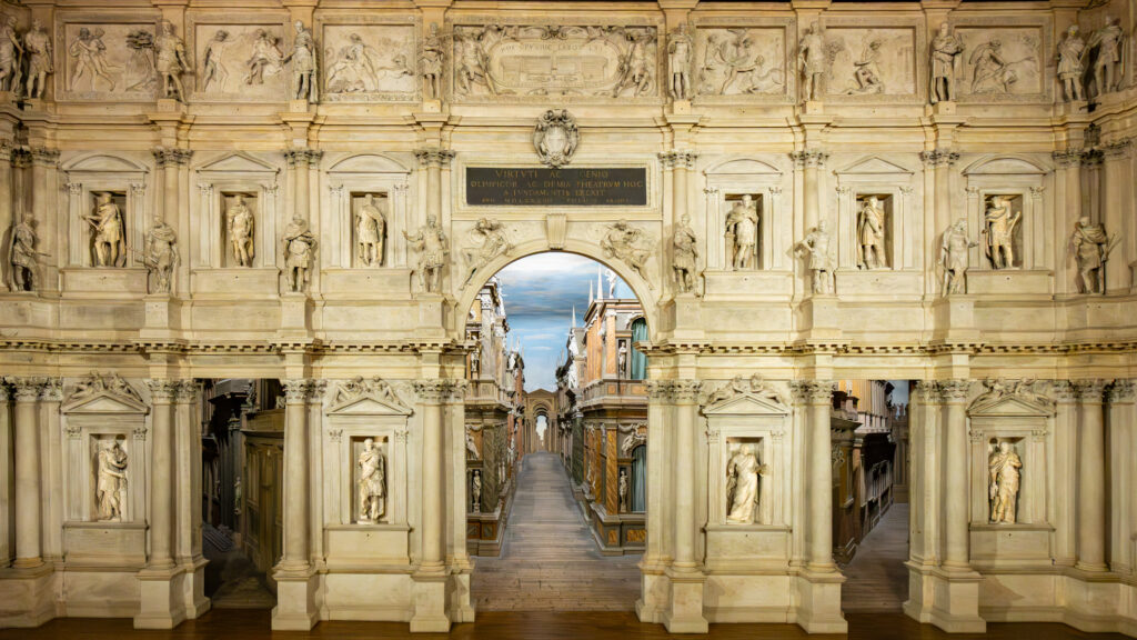 Décor Théatre olympique Vicence Italie en famille